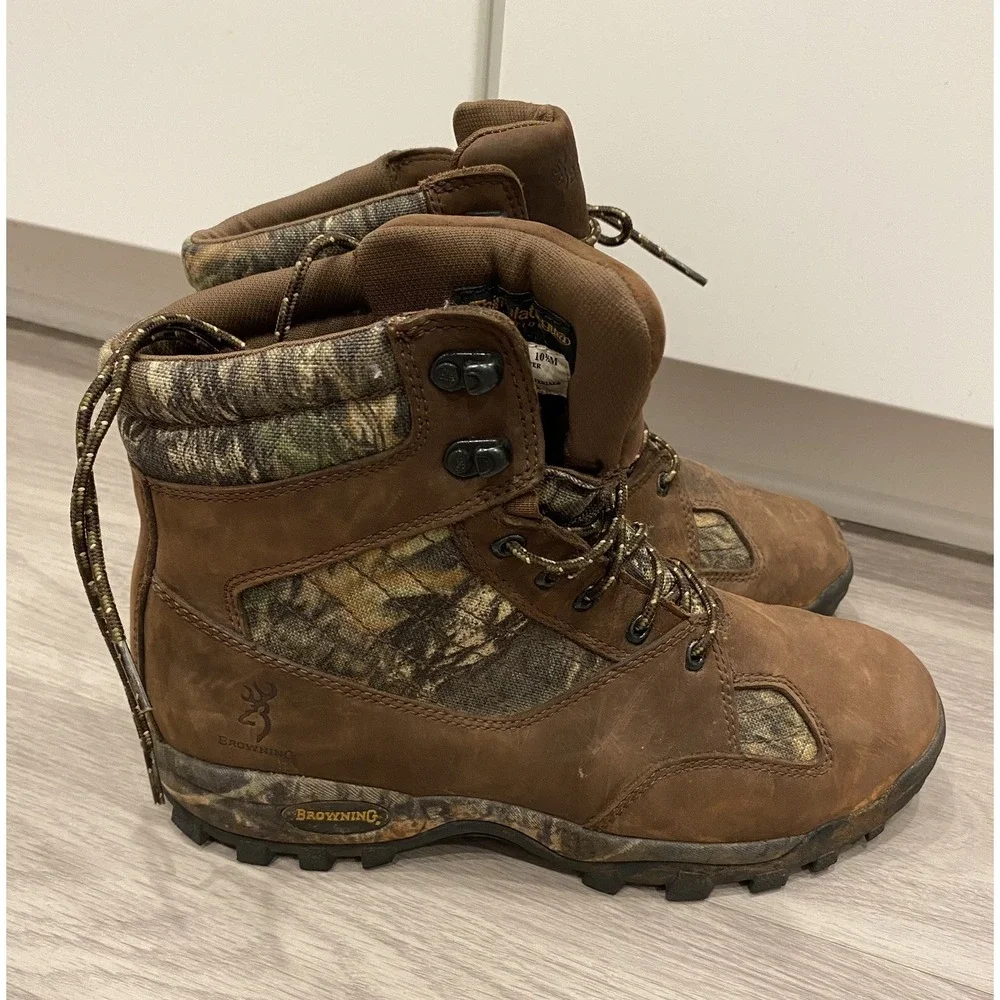 BROWNING Insulated Waterproof Hunting Boots Sz 10.5M GORE-TEX CAMO *Worn Once*‎